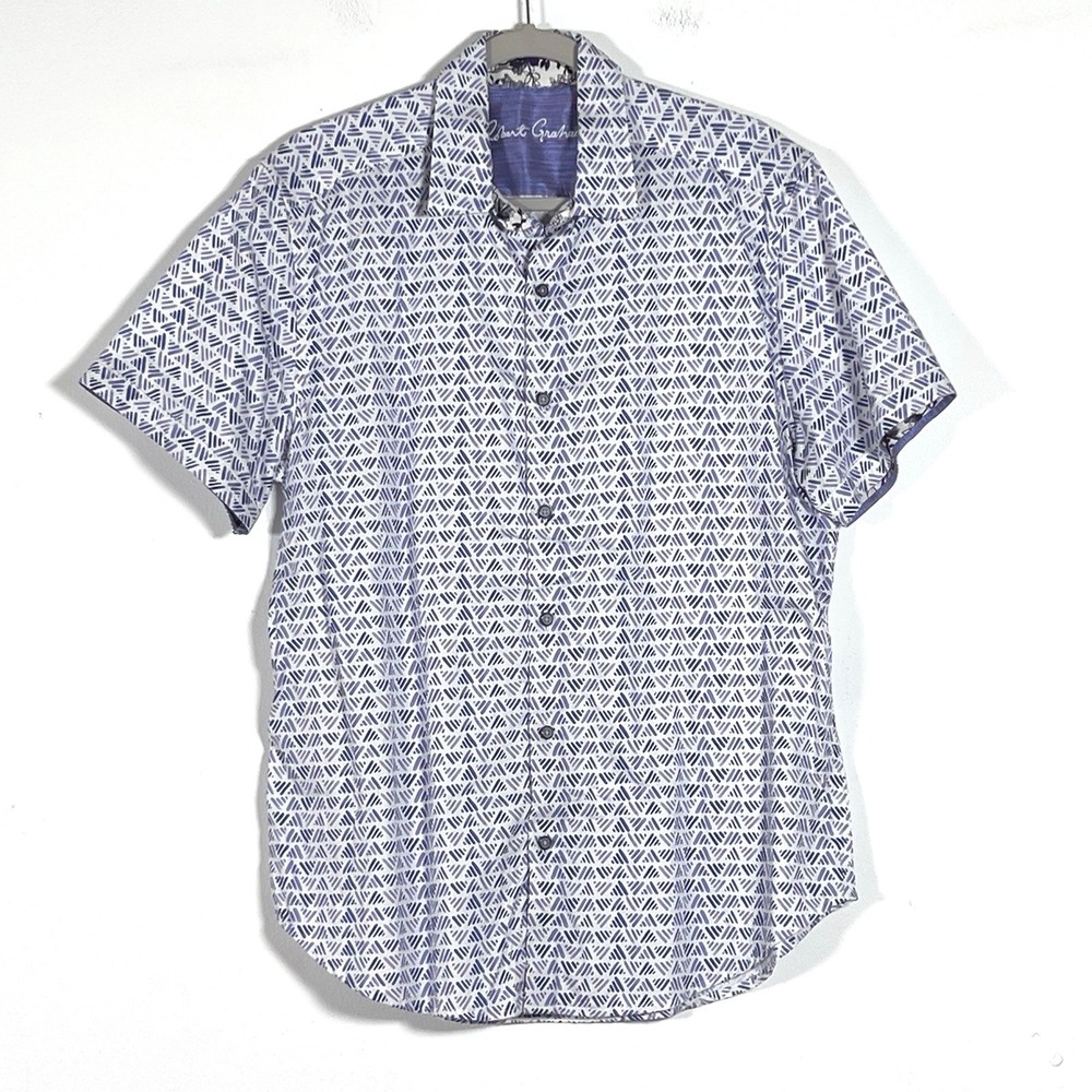 Robert Graham Classic Fit Shirt Mens Sz L Multicolor Short Sleeve